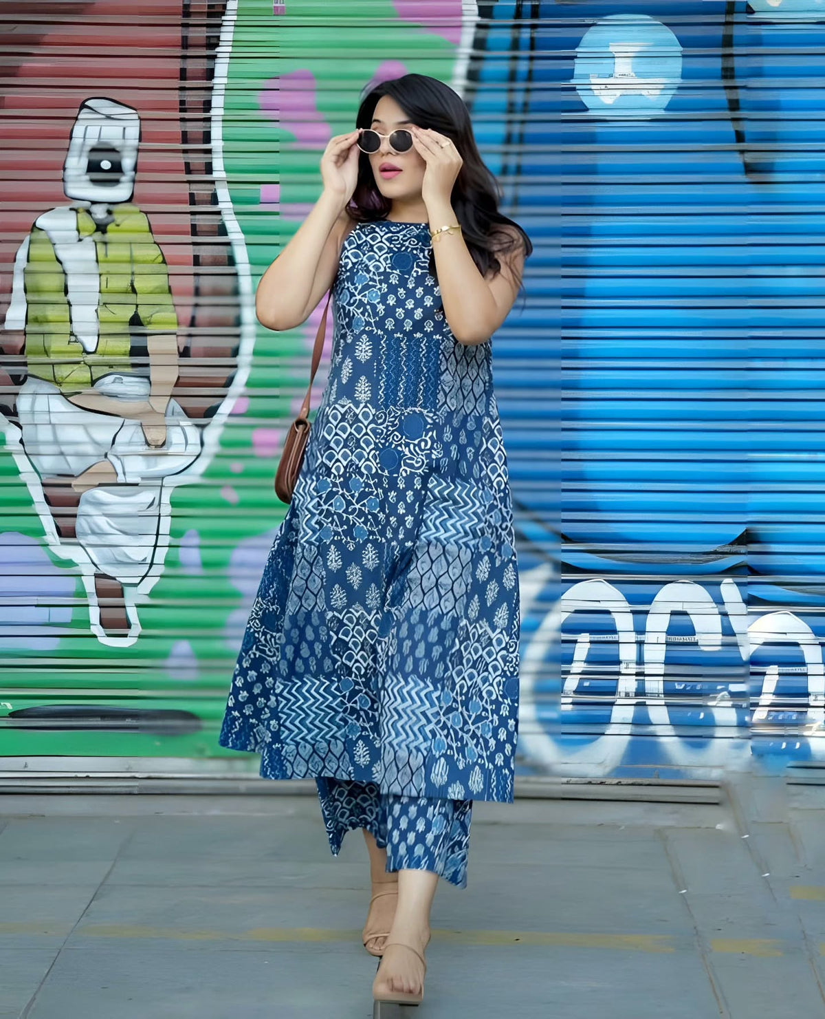 Indigo Charm print co-ord set