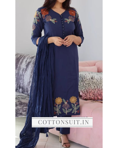 Casual wear cotton Embroidery Kurta set