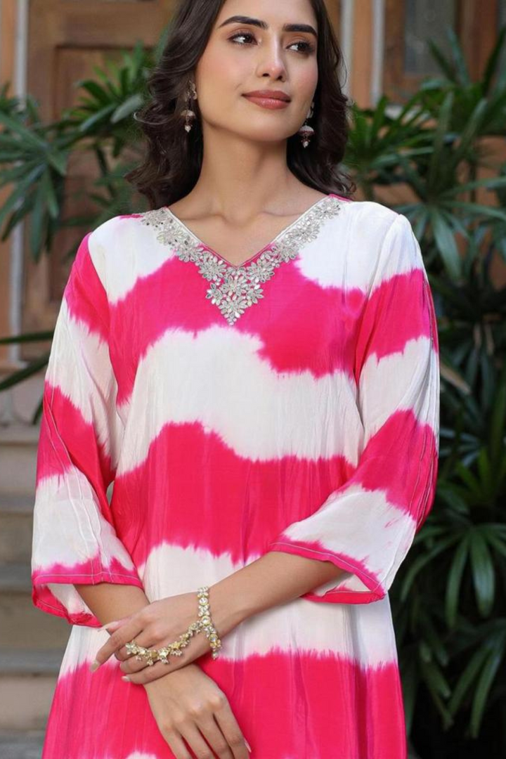 Rayon Tie and Dye Kurta Set