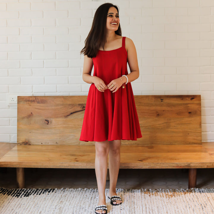 TOMATO RED SHORT DRESS