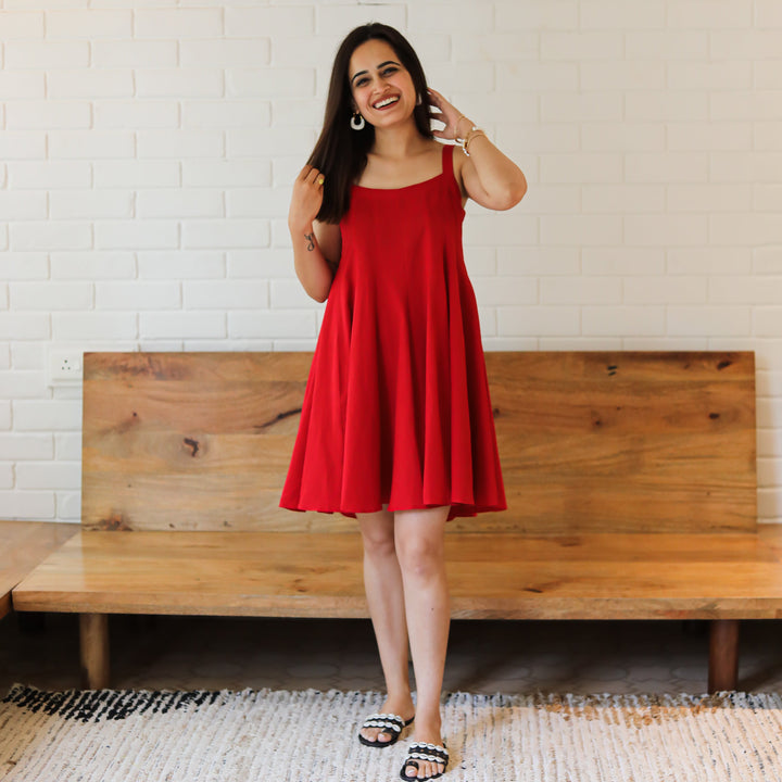 TOMATO RED SHORT DRESS