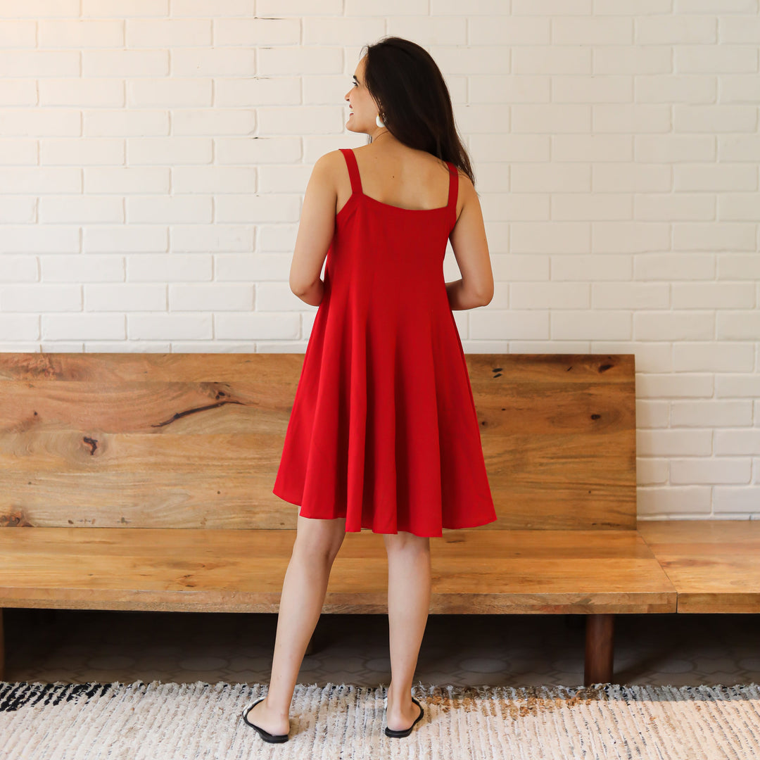 TOMATO RED SHORT DRESS