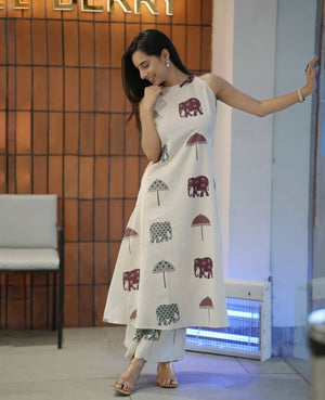 Elephant Floral Melody Cotton Co-ord Set