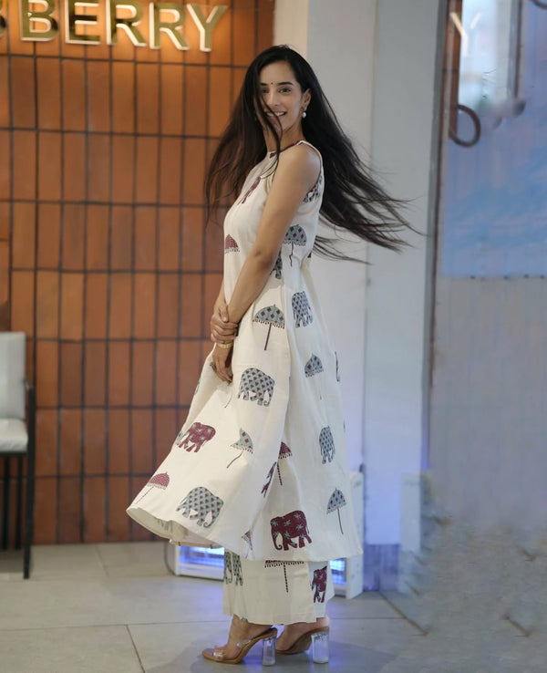 Elephant Floral Melody Cotton Co-ord Set