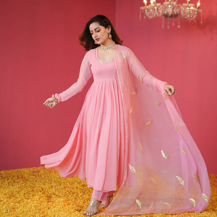 ROSY PINK GEORGETTE SUIT SET