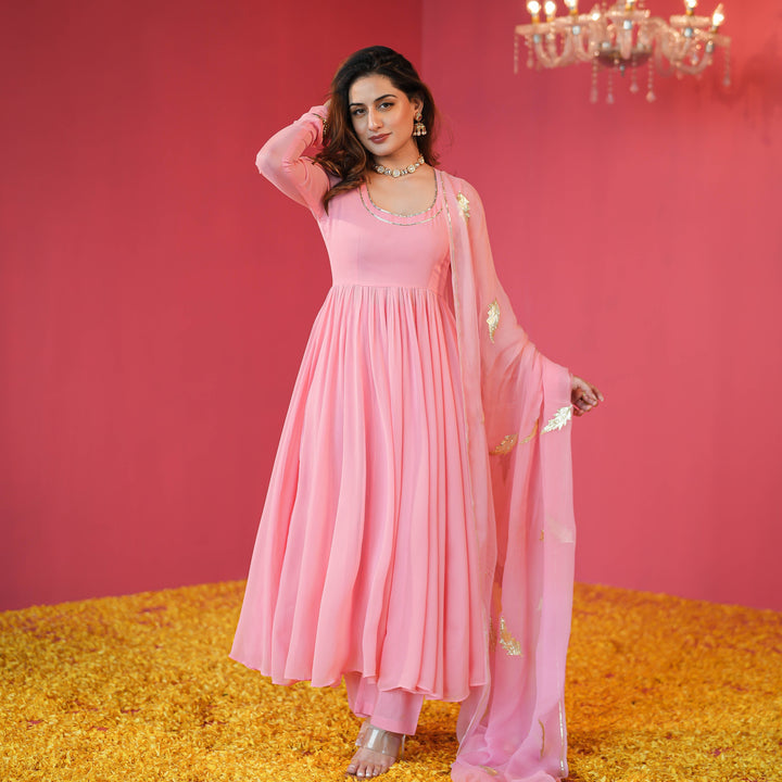 ROSY PINK GEORGETTE SUIT SET