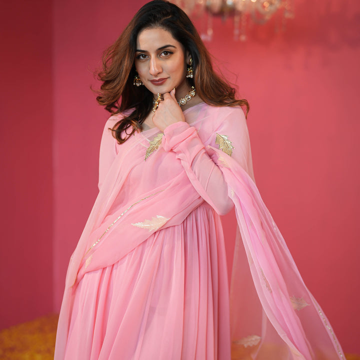 ROSY PINK GEORGETTE SUIT SET