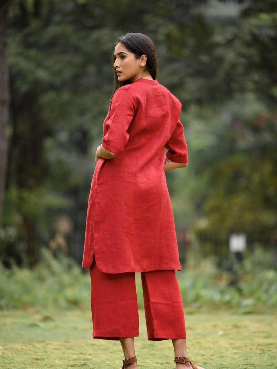 A line kurta with Palazzo