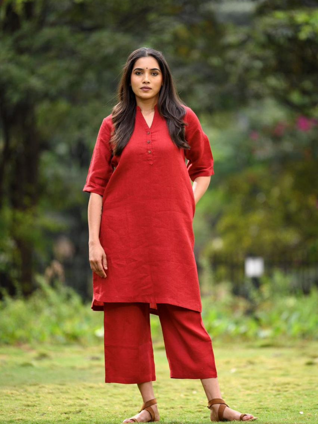 A line kurta with Palazzo