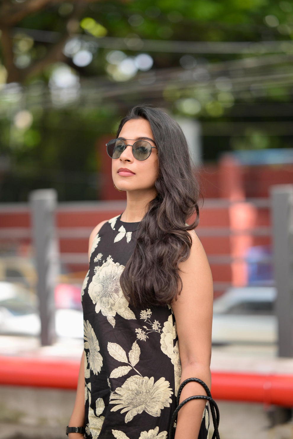 Taara - black - halter neck A line cotton kurta set in black