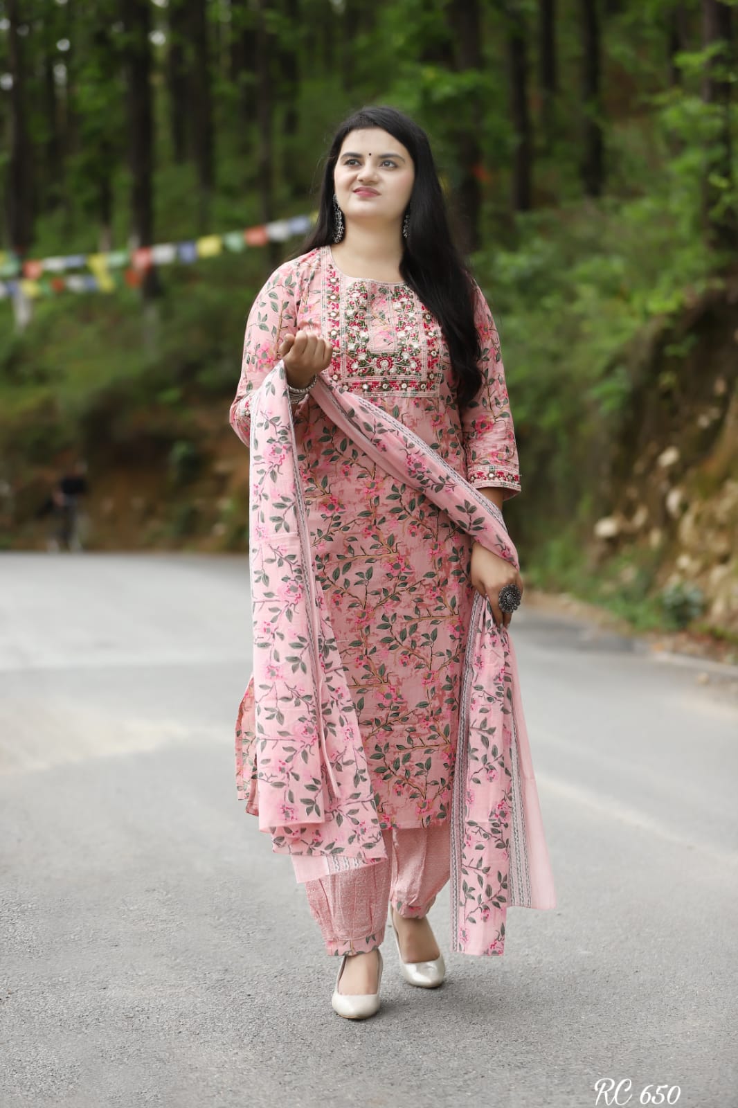 Pink Afghani Style Cotton Kurta Set