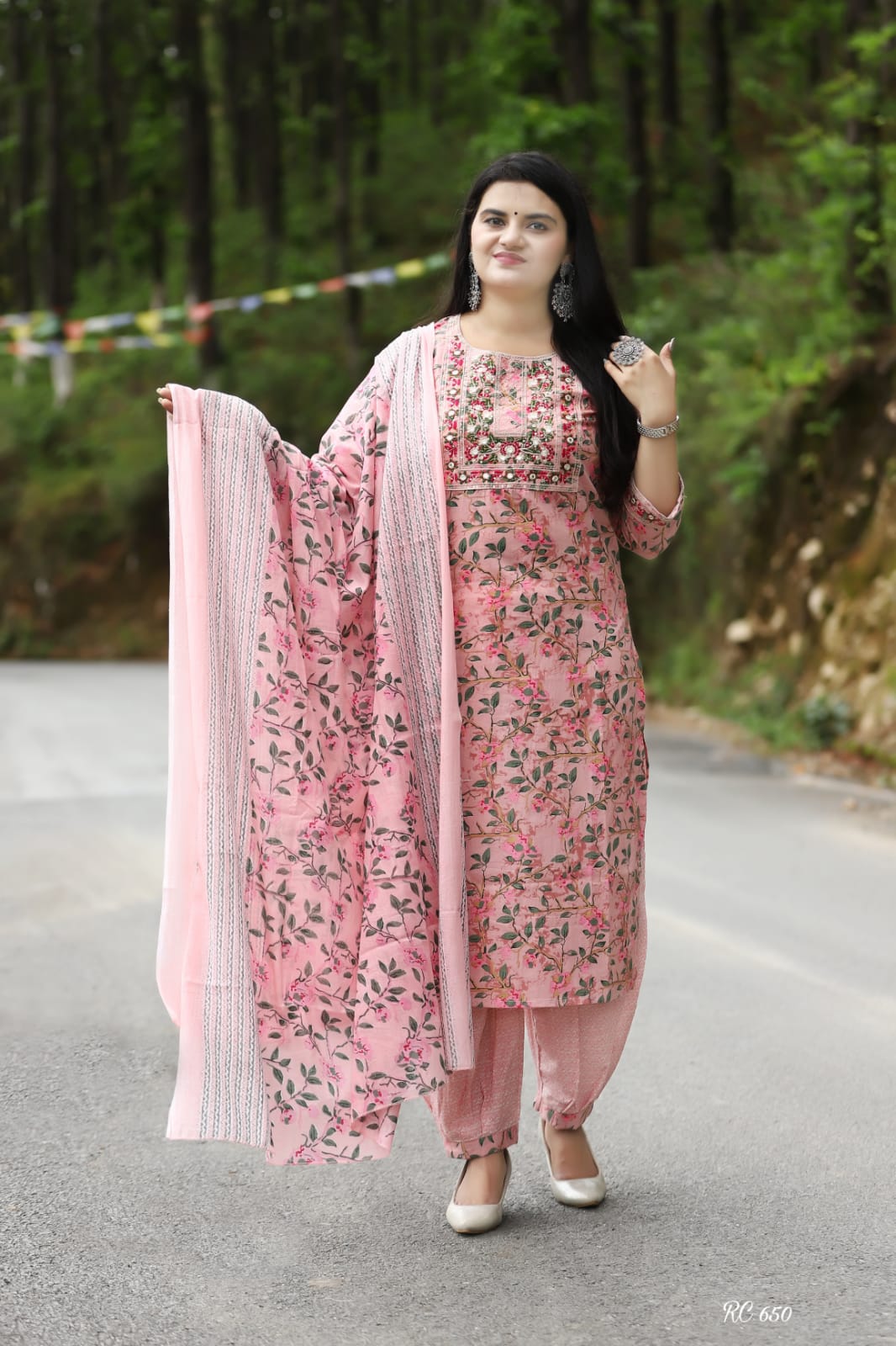 Pink Afghani Style Cotton Kurta Set