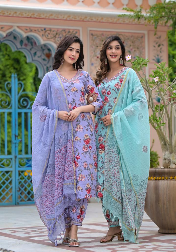 Malhar Cotton Afghani suit Set