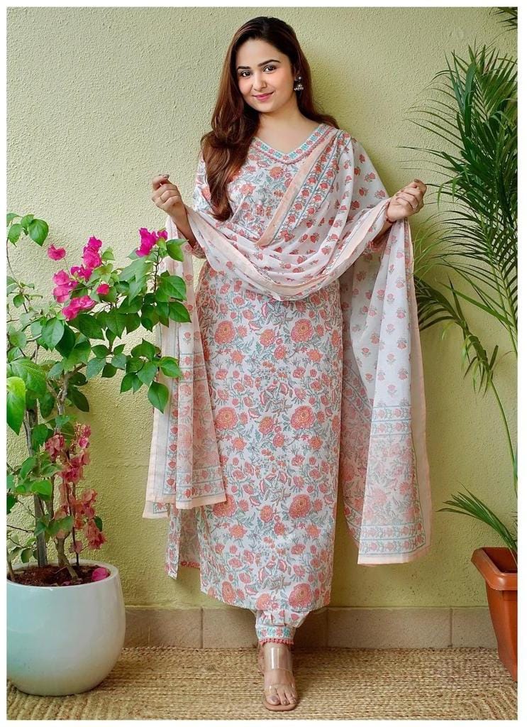 Pitch Floral Afghani Suit Set