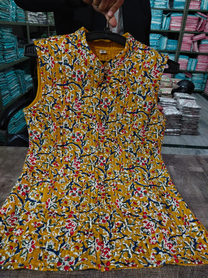 Yellow Mustard Kurti with Jacket