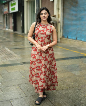 Brown Casual Cotton Co-ord Set