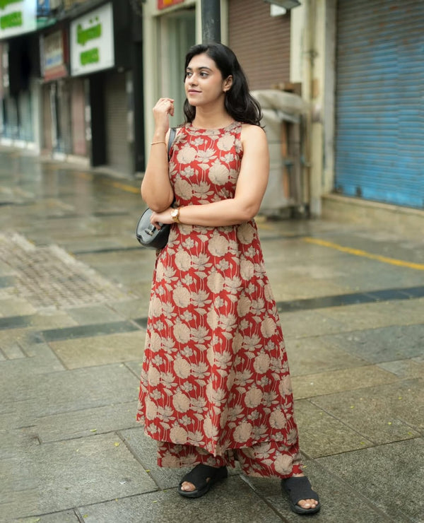 Brown Casual Cotton Co-ord Set