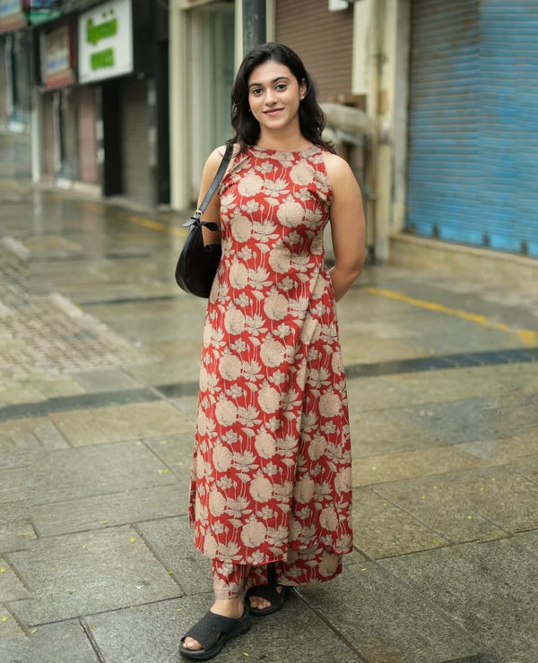 Brown Casual Cotton Co-ord Set