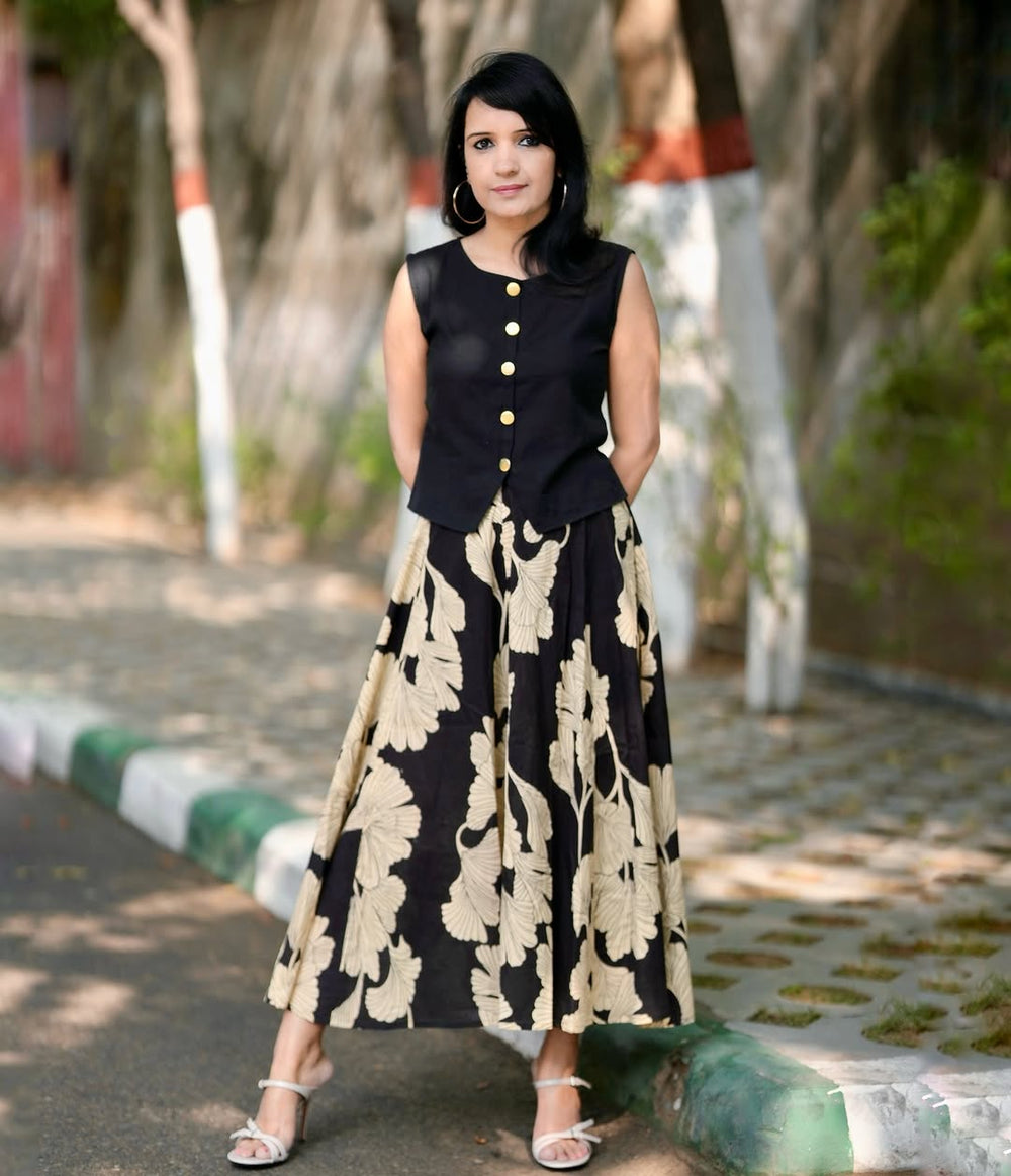 Modern Indo-Western Two-Piece Skirt Set