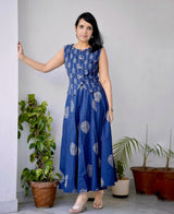 Blue Botanical Print Ethnic Co-Ord
