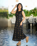 Black Sleeveless Ethnic Co-Ord Outfit