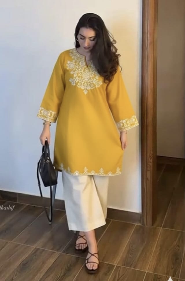 Embroidery Black Cotton Kurta Set