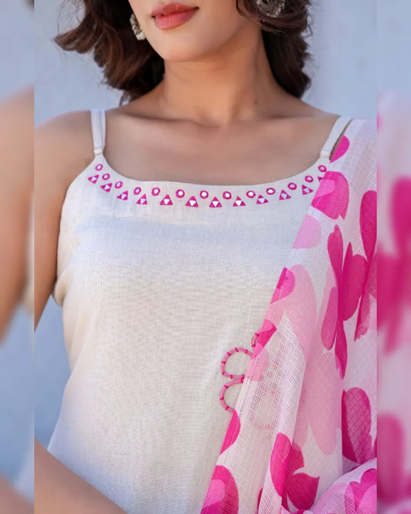 Aarohi Hand Work Soft Cotton Kurta Set