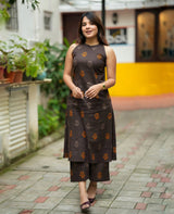 Chocolate Brown Printed Co-Ord Set