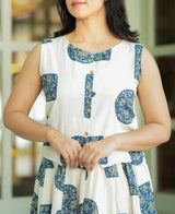 Aanya White & Blue Printed Co-ord Set