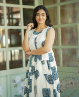 Aanya White & Blue Printed Co-ord Set
