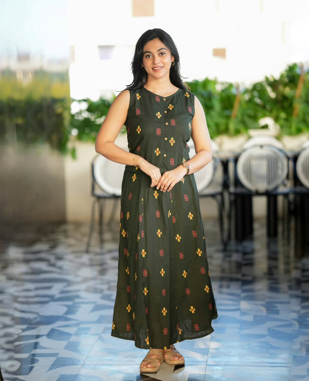 Kiara Forest Green Printed Coord Set