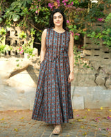 Vintage Check Pattern Flared Dress