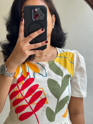 PICSA - BEAUTIFUL FLORAL PATTERN COTTON FLEX DRESS