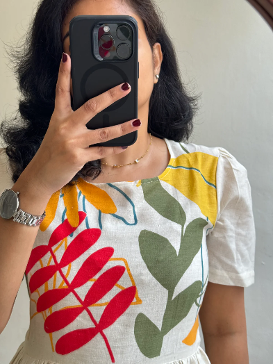 PICSA - BEAUTIFUL FLORAL PATTERN COTTON FLEX DRESS