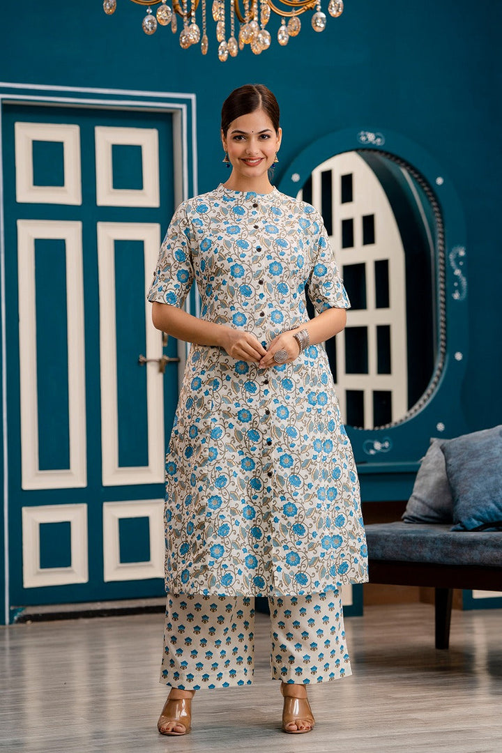 Aline Printed Cotton Kurta Pant Set