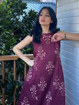 Maroon Handblock print co-ord set
