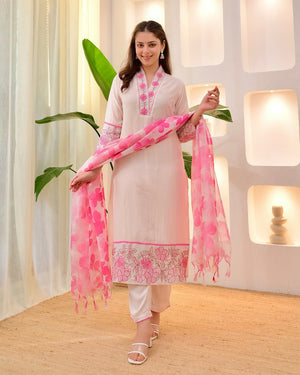 Pastel shade blush pink suit set