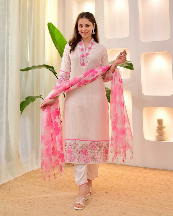 Pastel shade blush pink suit set