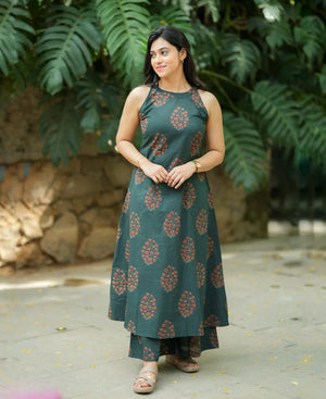 Olive green cotton co-ord set