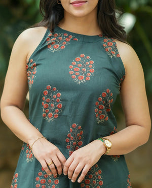 Olive green cotton co-ord set