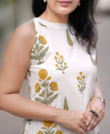 Yellow Print Tilak Co-ord set