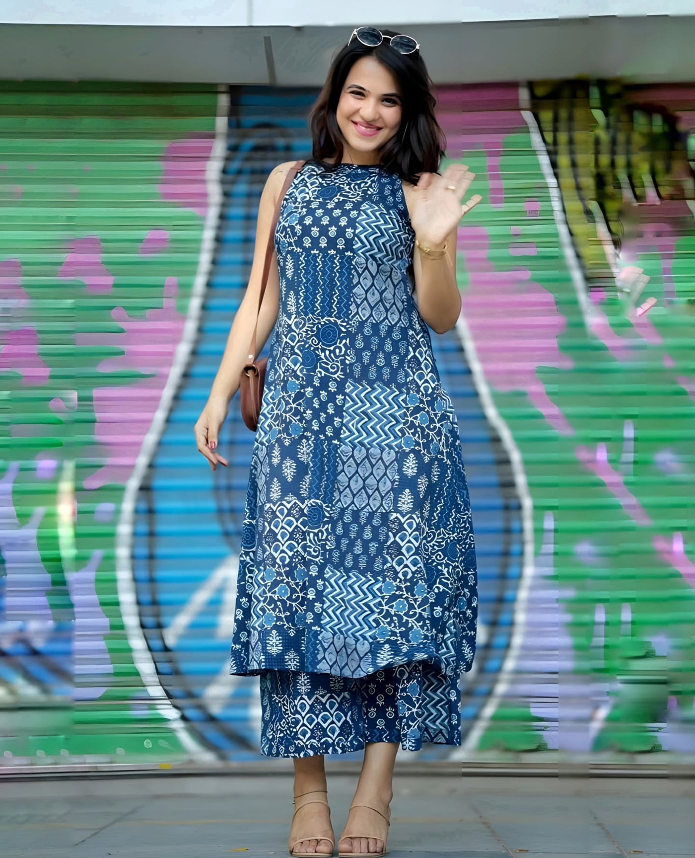 Indigo Charm print co-ord set