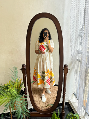 PICSA - BEAUTIFUL FLORAL PATTERN COTTON FLEX DRESS